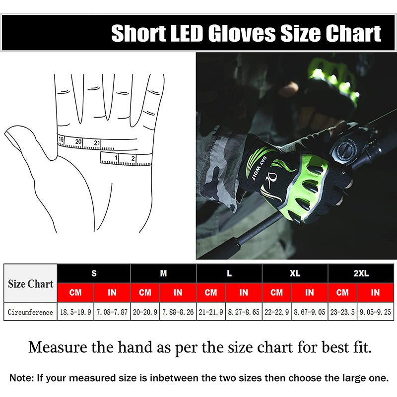 Fingerless Outdoor Sports Bike Lighting Gloves - EASY BUYZ