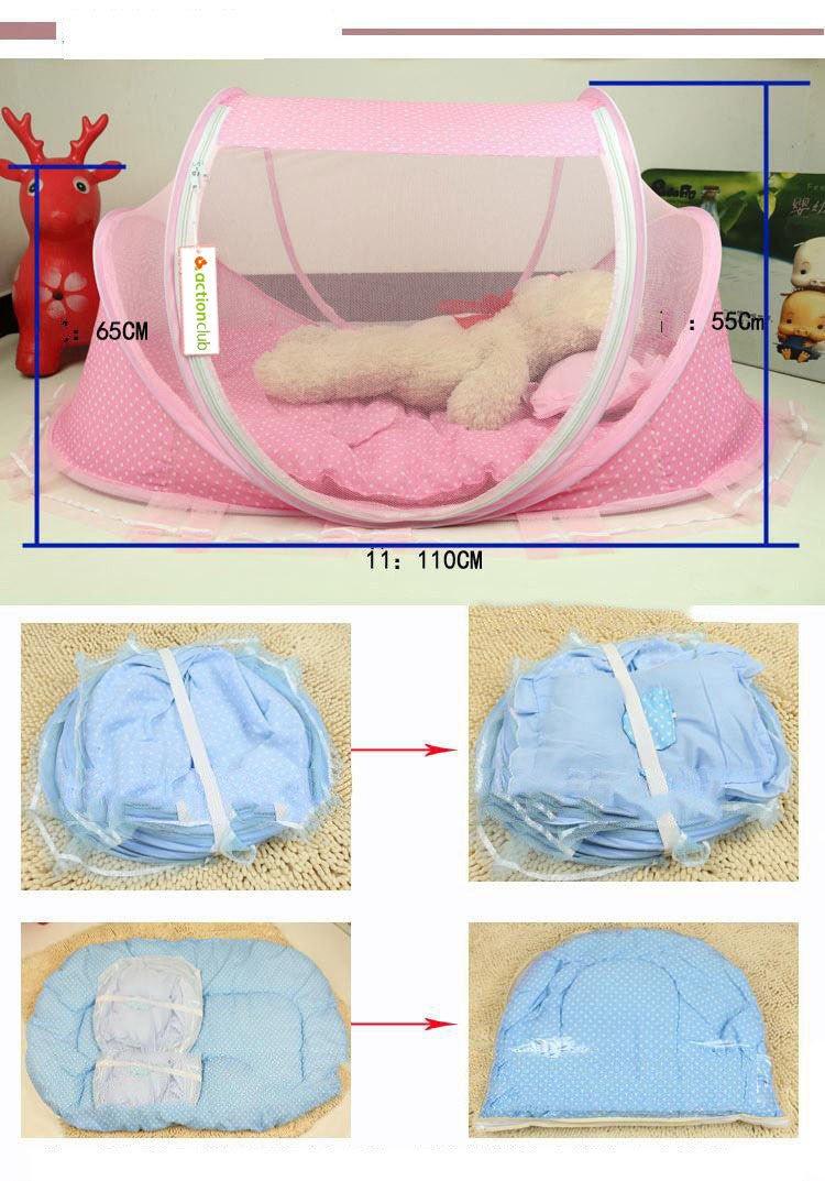 Foldable Baby Bed Net With Pillow Net 2pieces Set - EASY BUYZ