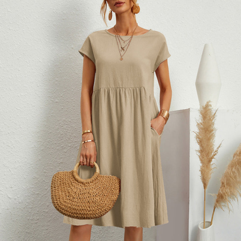 Women's Cotton Round Neck Dress