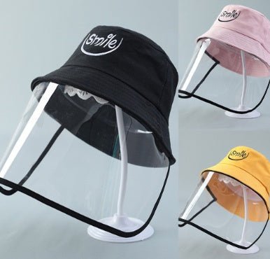 Colorful kids protective hats with clear face shields, perfect kids protective hat for spitting and outdoor activities