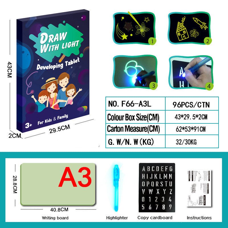 Educational toy: 3D magic drawing pad with light effects - EASY BUYZ