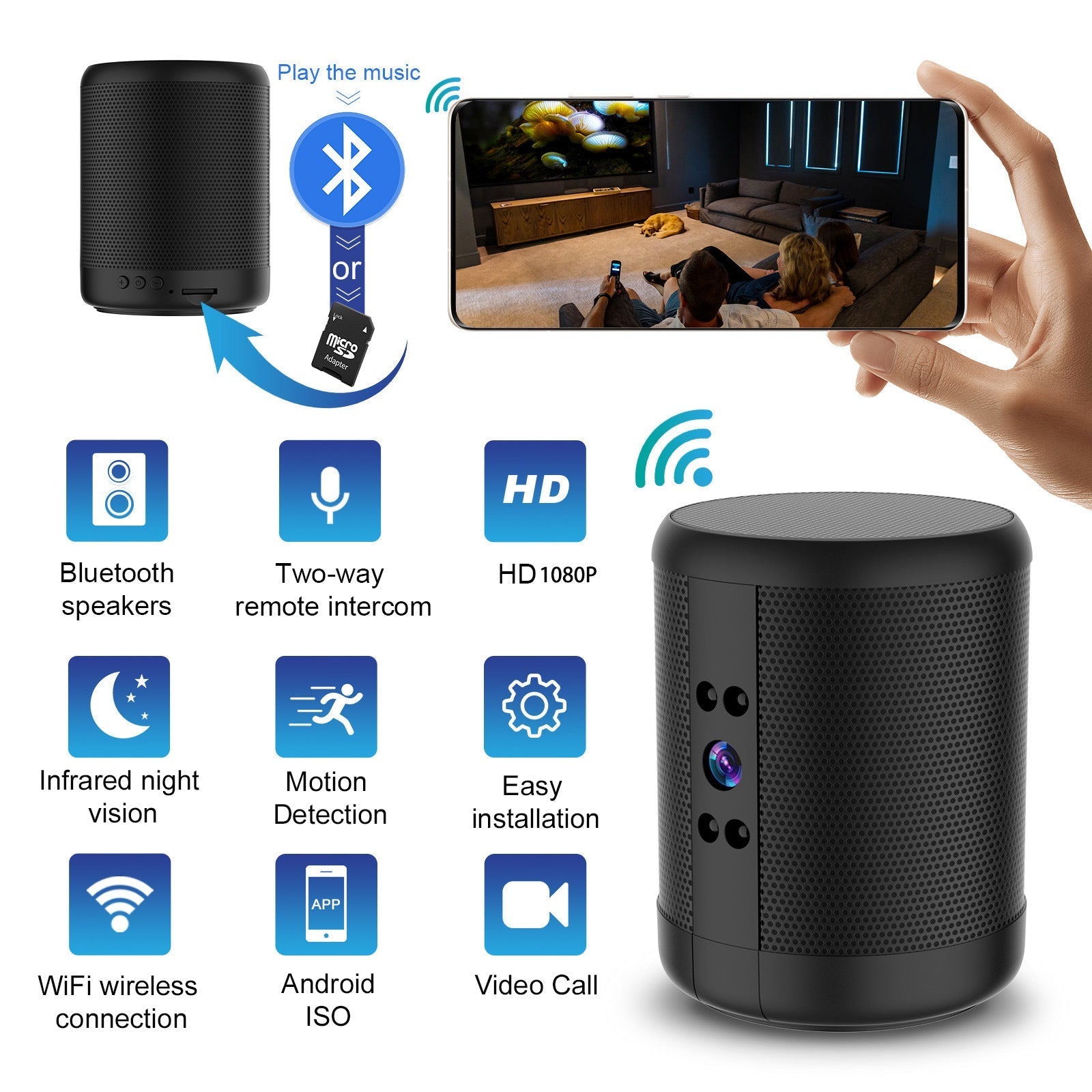 HD smart surveillance camera with dual voice conversation - EASY BUYZ