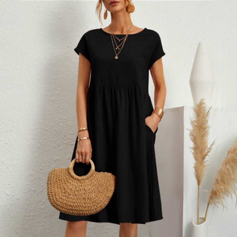 Women's Cotton Round Neck Dress