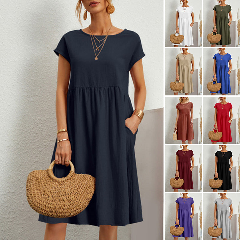 Women's Cotton Round Neck Dress