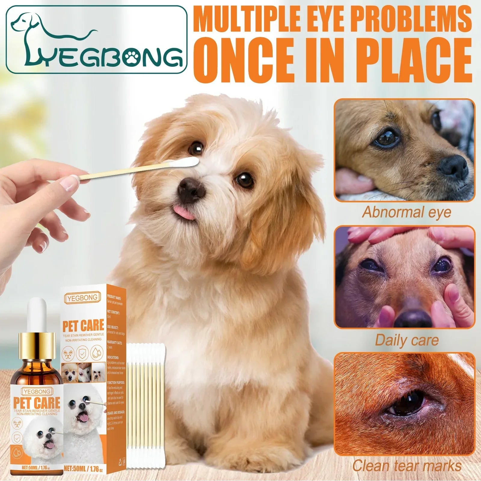 Dog eye wash drops: removes stains, relieves irritation - EASY BUYZ